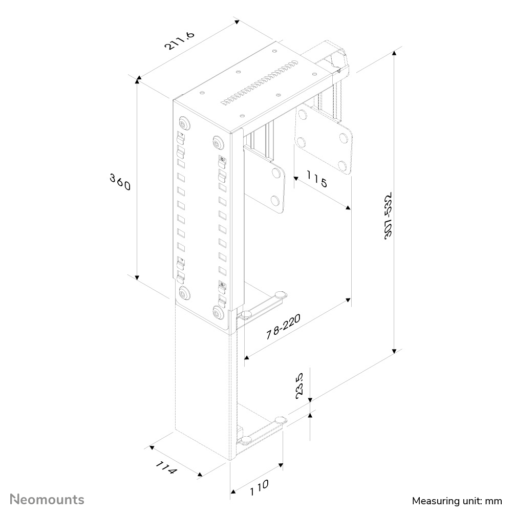 Neomounts CPU-D100BLACK CPU-Halter - max 30 kg - universal